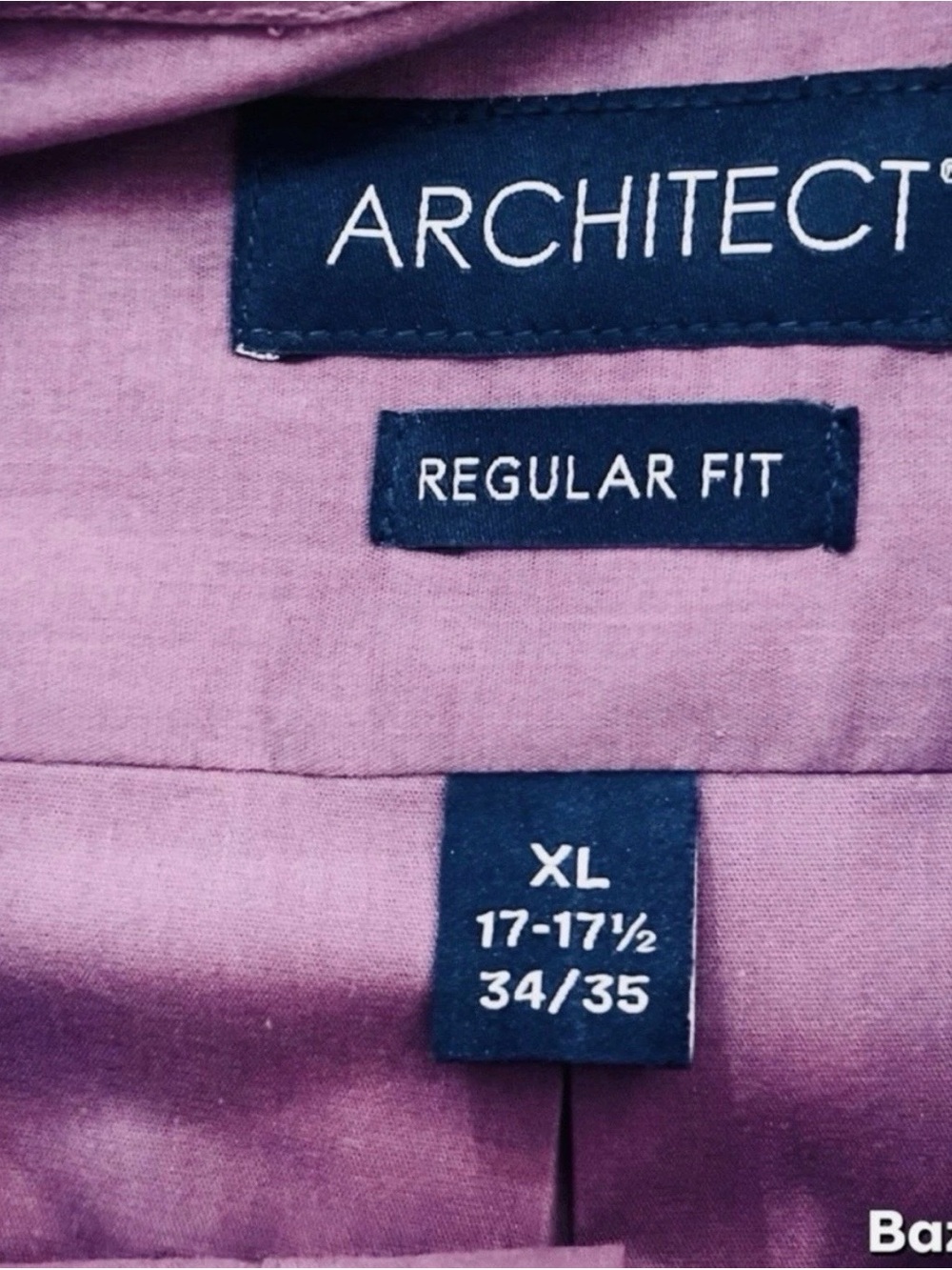 Architect Men’s XL Dress Shirt Plum Perfect Purple Regular Fit 17-17.5 34/3 - Picture 3 of 3